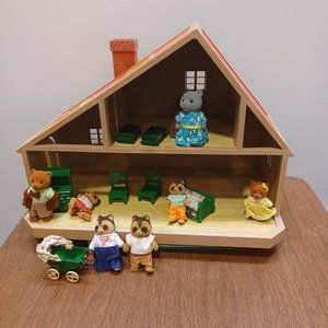 FINAL FIRM MARKDOWN vintage Calico Critters  1985 Sylvania house/furn/critters
